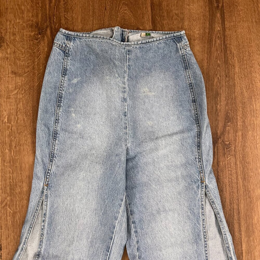 Farm Rio Wide Leg Flare Side Slit Jeans size 38 (XS) - Picture 2 of 12